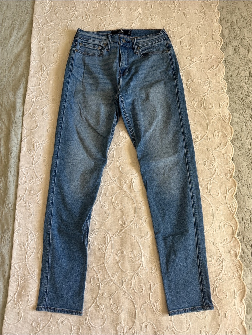 Hollister Men's Athletic Skinny Jeans in Medium Blue Wash